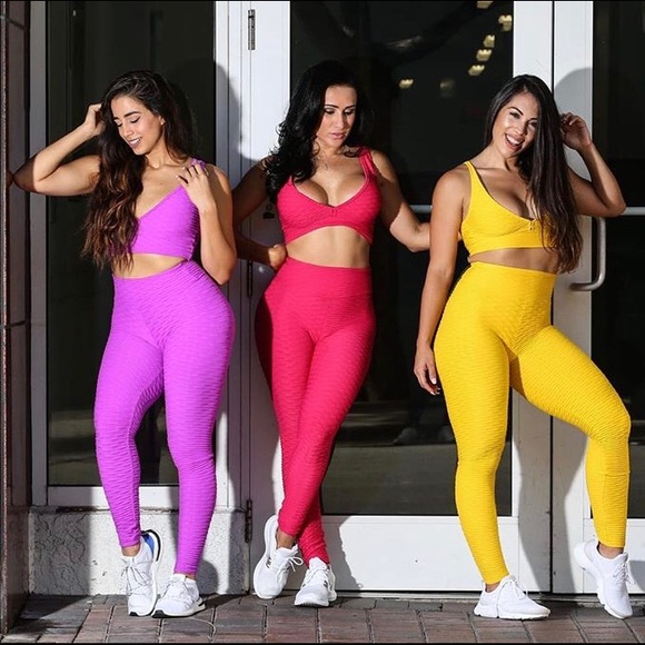 AUTHENTIC Brazilian Honeycomb Fitness Leggings GYM - Picture 2 of 3